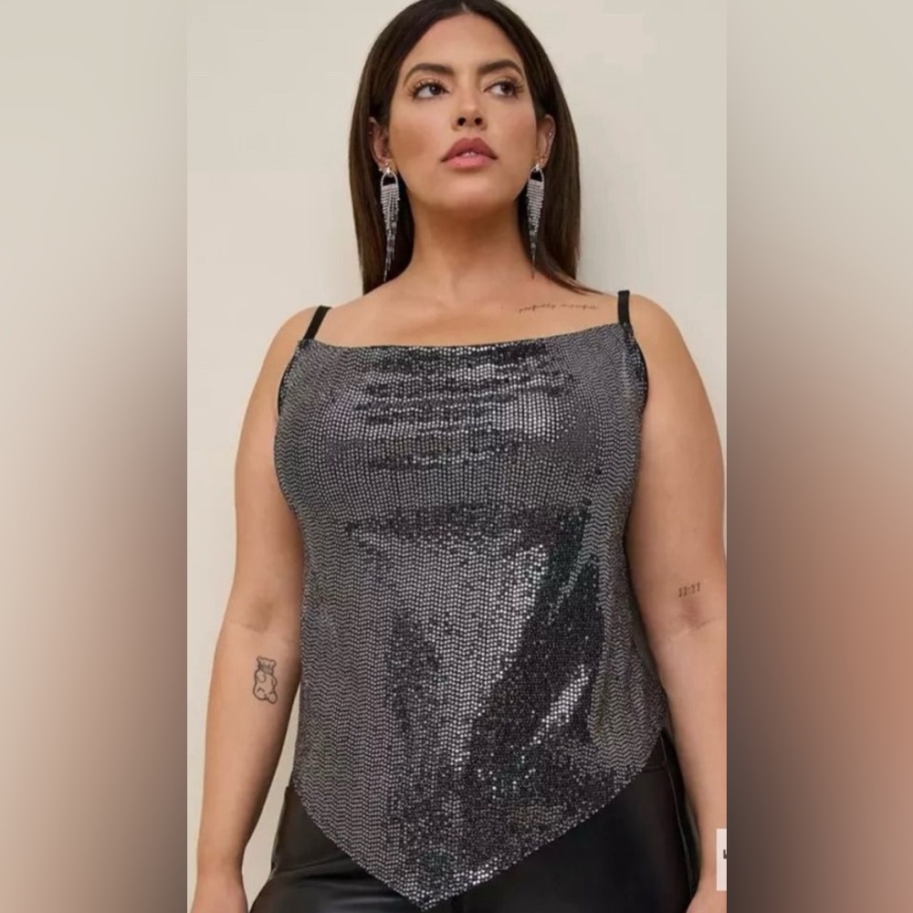 Torrid Black Sequin Cami Top